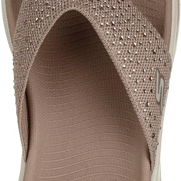 Women's Flip-Flops Mesh Slip On Arch Support Rhinestone Fabric Summer